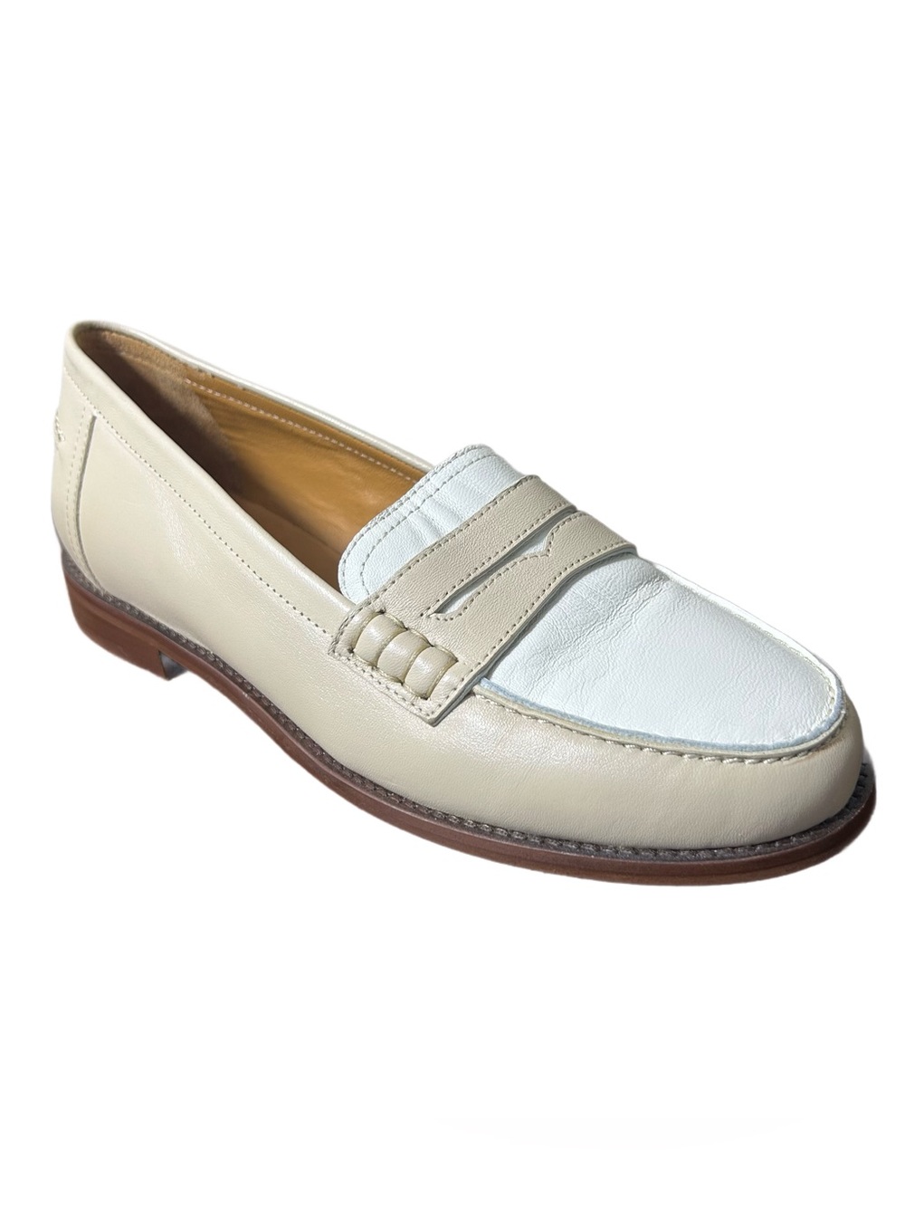 Sezane Shoes Size EU 38 US 7 Classic Women's Leather Andre Loafer Cream White